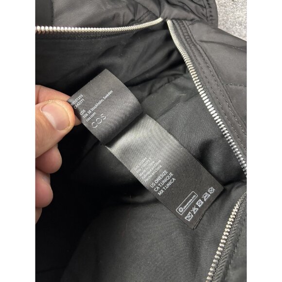 COS Quilted Oversized Shoulder Bag Womens Black Large Puffer Pillow Tote Zip Top - Picture 6 of 7